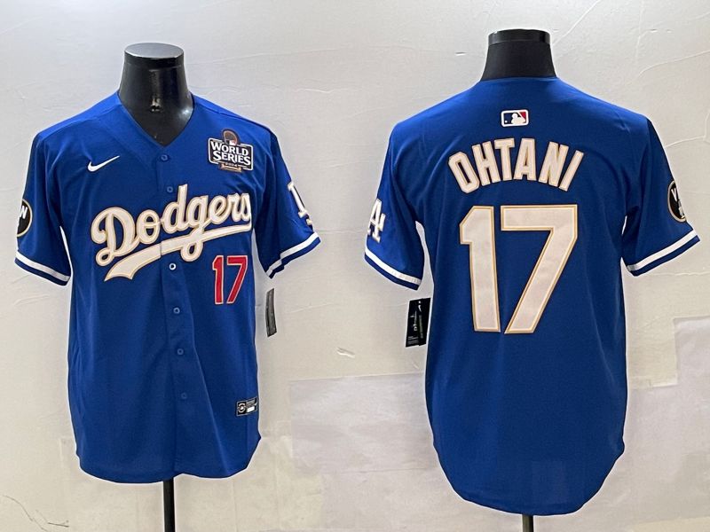 Men Los Angeles Dodgers #17 Ohtani Blue Gold Game 2025 Nike MLB Jersey style 6